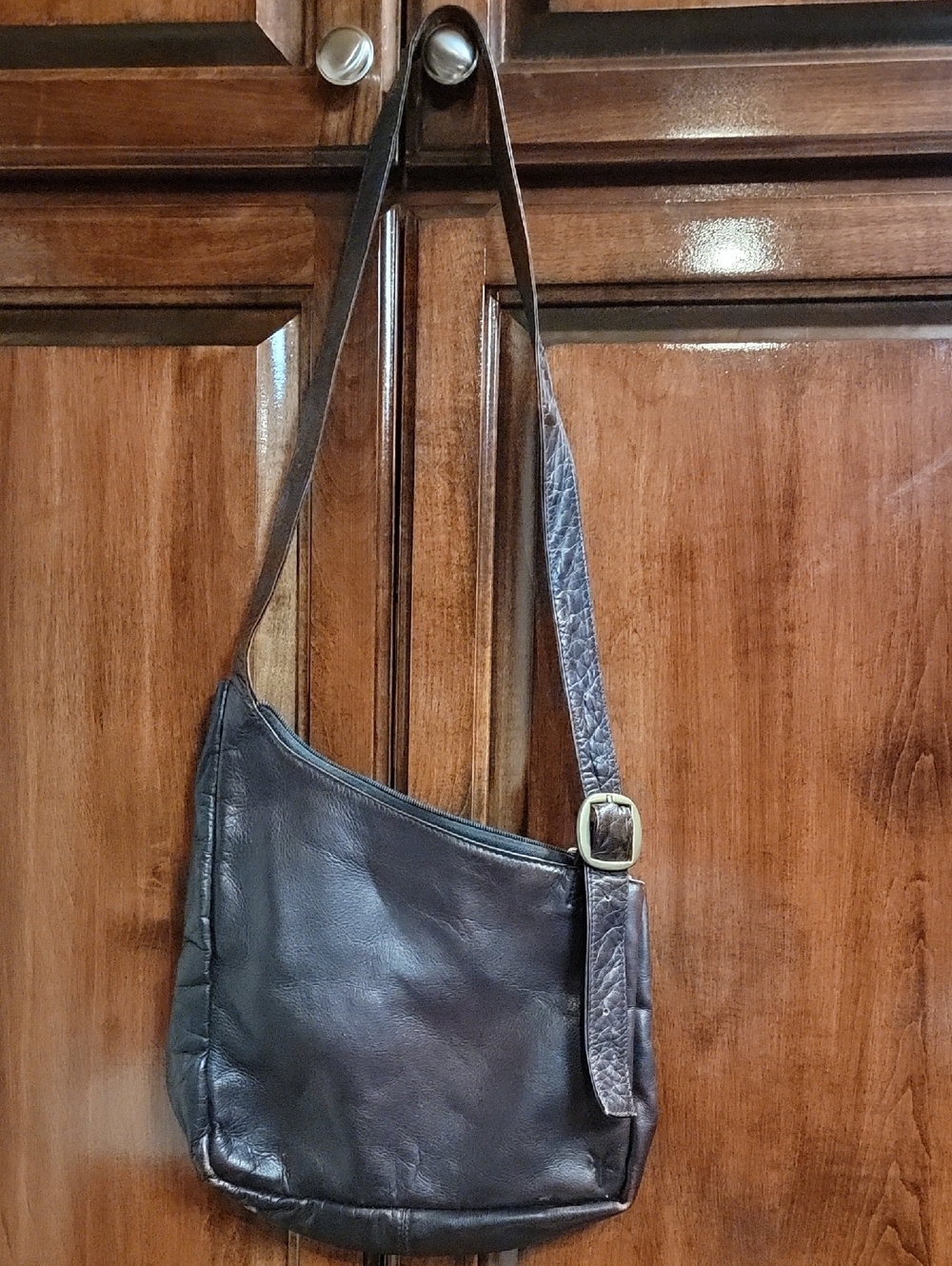 Vintage FRYE Leather Shoulder Bag in Dark Brown